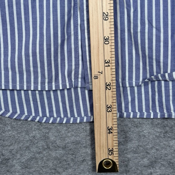 R & G London Shirt Men's X-Large Button Down Dress Blue White Striped Cotton - Picture 14 of 15